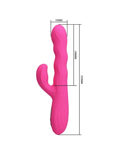 PRETTY LOVE - WINTERS MULTIFUNKTIONS-HASENVIBRATOR MIT LED-ANZEIGE, PINK