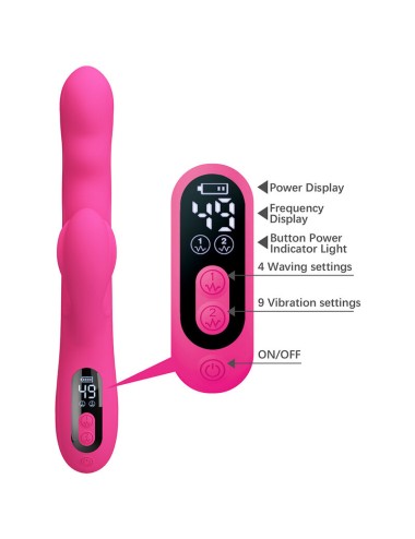 PRETTY LOVE - WINTERS MULTIFUNKTIONS-HASENVIBRATOR MIT LED-ANZEIGE, PINK
