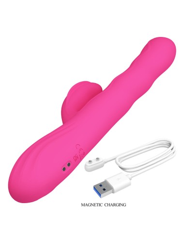 PRETTY LOVE - WINTERS MULTIFUNKTIONS-HASENVIBRATOR MIT LED-ANZEIGE, PINK