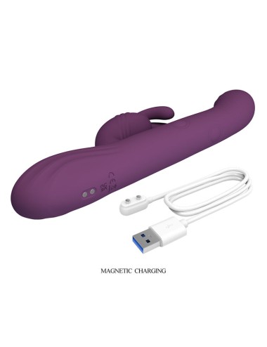 PRETTY LOVE - DEE MULTIFUNKTIONS-HASENVIBRATOR MIT OSZILLIERENDER UND PERKUSSIVER FUNKTION, LILA