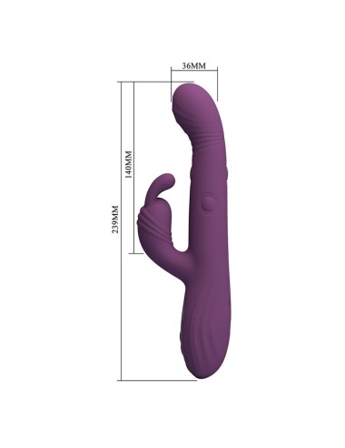 PRETTY LOVE - DEE MULTIFUNKTIONS-HASENVIBRATOR MIT OSZILLIERENDER UND PERKUSSIVER FUNKTION, LILA