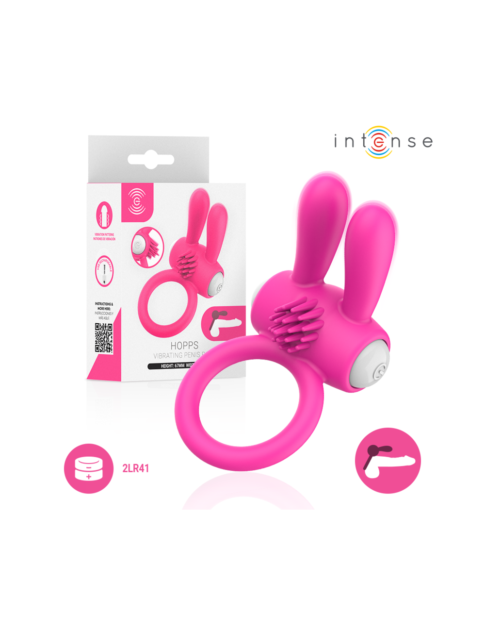 INTENSE - HOPPS VIBRIERENDER PENISRING MIT KLITORISSTIMULATION PINK