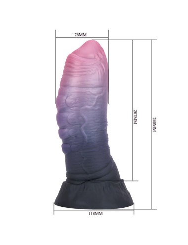 POWER MONSTERS – SCHRECKLICHER TEUFEL, ZWEIFARBIGER FANTASIE-SILIKONDILDO, 24 CM Ø 6 CM
