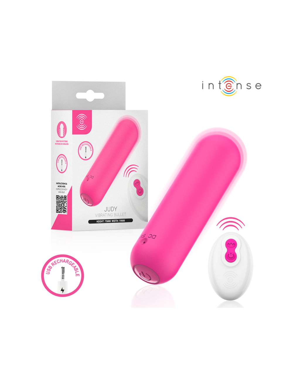 INTENSE - JUDY WIEDERAUFLADBARER VIBRATIONSKUGEL MIT FERNBEDIENUNG PINK