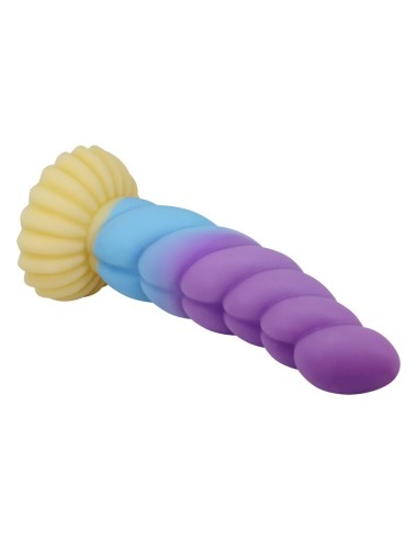 POWER MONSTERS - EINHORN DREIFARBIGER FANTASIE-SILIKONDILDO 22 CM Ø 5 CM