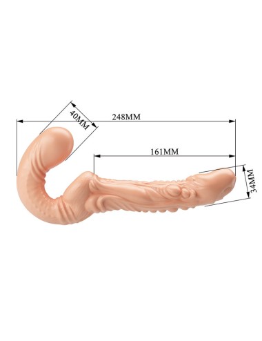 BAILE - EMMA TEXTURED DOUBLE PENETRATION STRAP-ON FLESH
