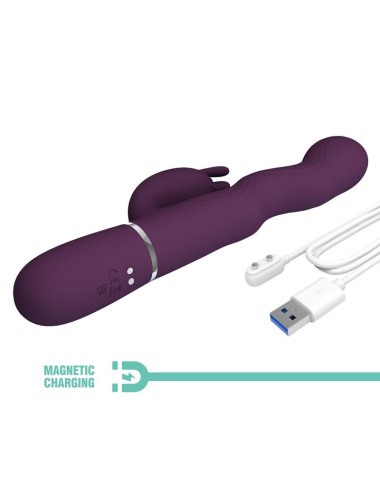 PRETTY LOVE - LOURSEN HASE-VIBRATOR MIT STOSSBEWEGUNG UND 7 VIBRATIONEN, USB-AUFLADBAR, LILA
