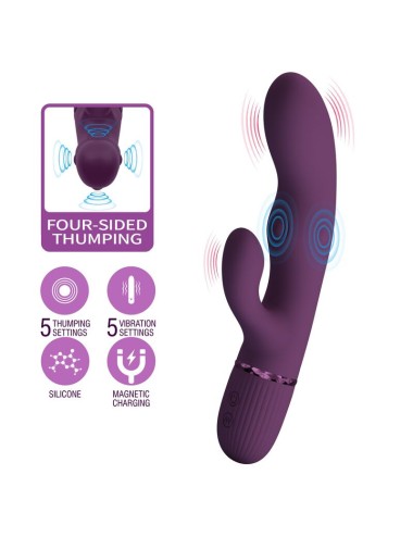 PRETTY LOVE - ZACH WIEDERAUFLADBARER HASE-VIBRATOR MIT STOSSFUNKTIONEN UND 5+5 FUNKTIONEN