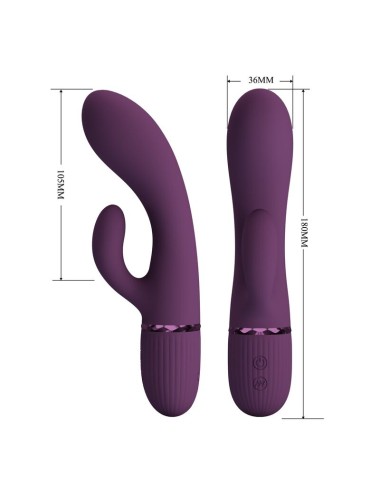 PRETTY LOVE - MARGIE WIEDERAUFLADBARER HASENVIBRATOR MIT 10 FUNKTIONEN, LILA