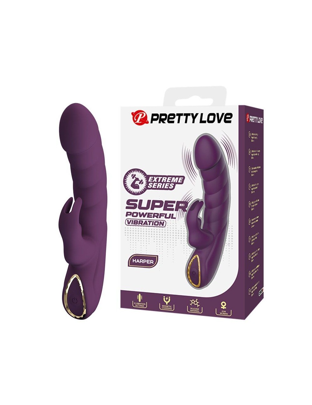 PRETTY LOVE - HARPER WIEDERAUFLADBARER HASENVIBRATOR MIT 10 FUNKTIONEN