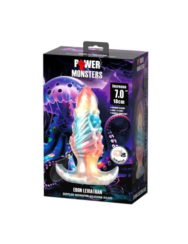POWER MONSTERS – EBON LEVIATHAN DREIFARBIGER AUFBLASBARER FANTASIE-ANALPLUG 18 CM