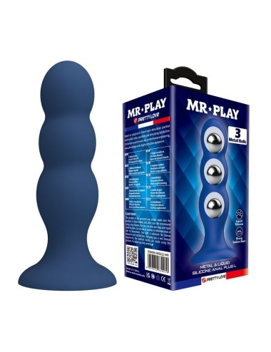 MR PLAY - ANALPLUG MIT METALLKUGELN UND SAUGNAPF