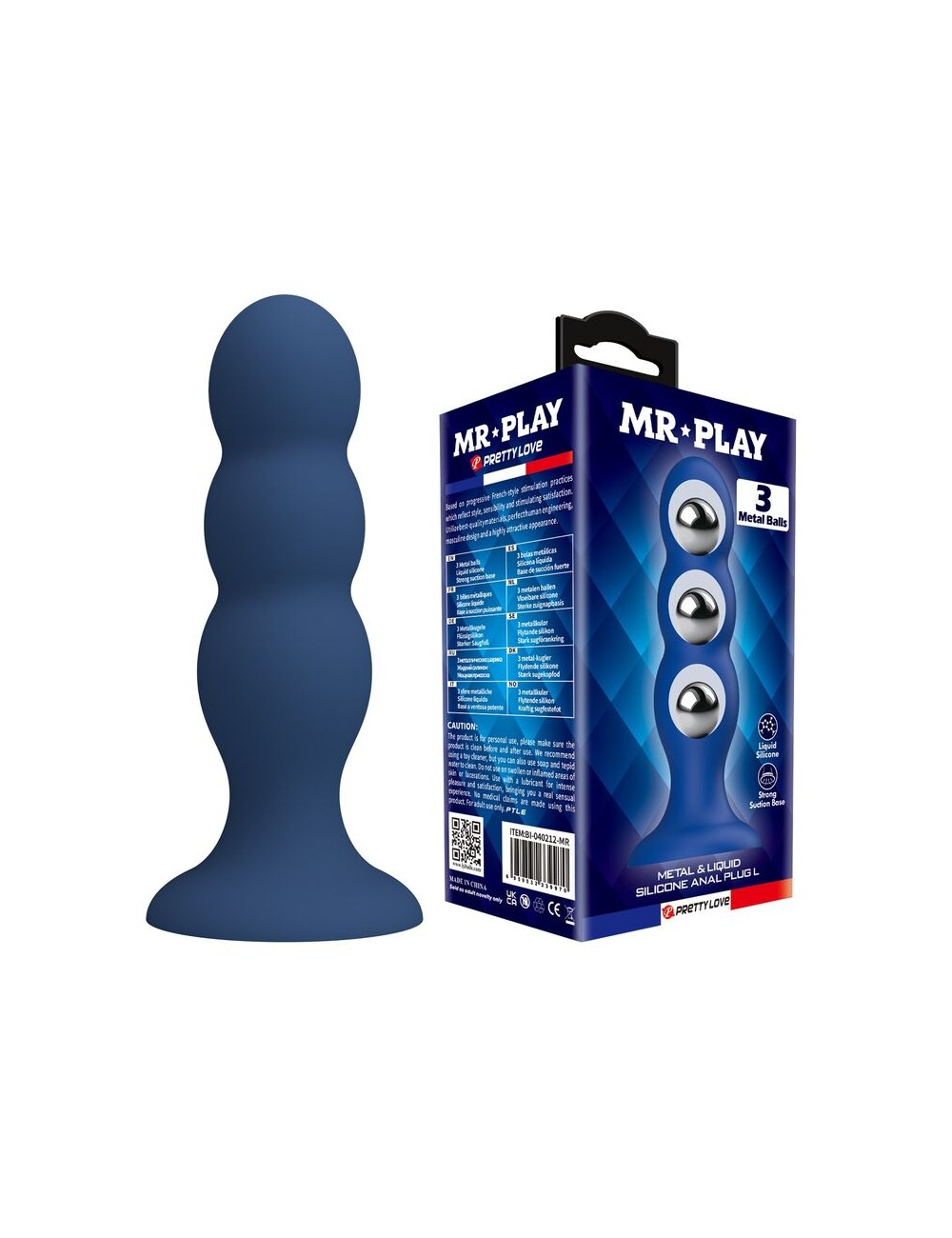 MR PLAY - ANALPLUG MIT METALLKUGELN UND SAUGNAPF