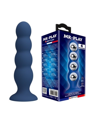 MR PLAY - ANALPLUG MIT 4 METALLKUGELN UND SAUGNAPF