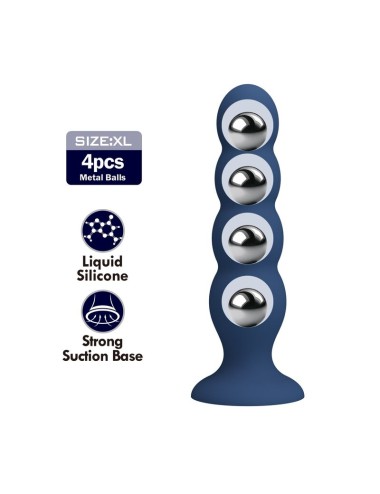 MR PLAY - ANALPLUG MIT 4 METALLKUGELN UND SAUGNAPF