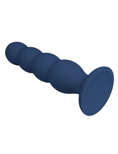 MR PLAY - ANALPLUG MIT 4 METALLKUGELN UND SAUGNAPF, BLAU