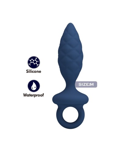 MR PLAY - STRUKTURIERTER ANALPLUG MIT RING BLAU M