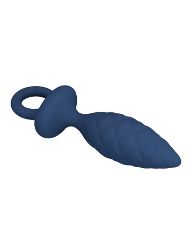 MR PLAY - STRUKTURIERTER ANALPLUG MIT RING BLAU M
