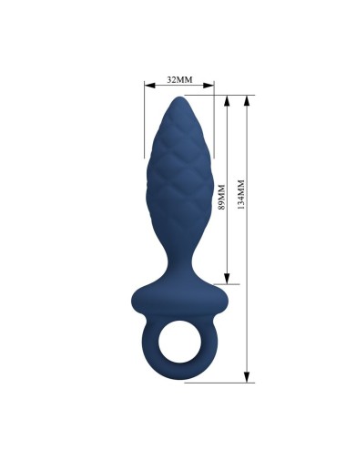 MR PLAY - STRUKTURIERTER ANALPLUG MIT RING BLAU M