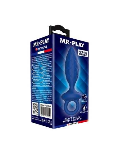 MR PLAY - STRUKTURIERTER ANALPLUG MIT RING BLAU S