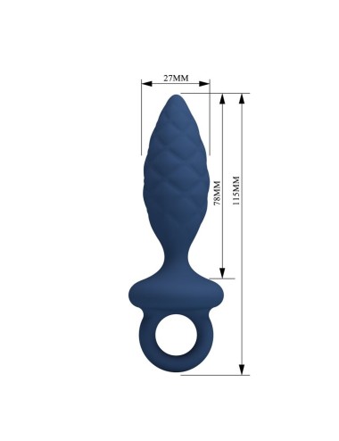 MR PLAY - STRUKTURIERTER ANALPLUG MIT RING BLAU S