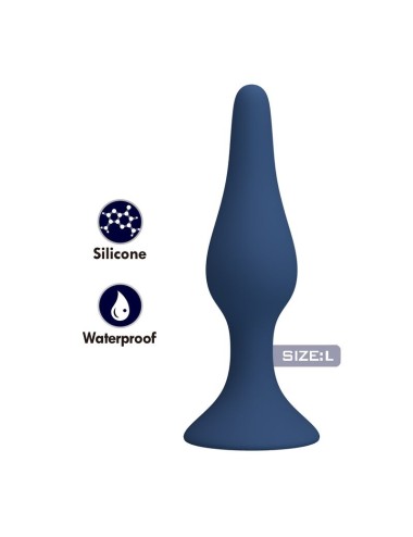 MR PLAY - SCHLANKER SILIKON-ANALPLUG BLAU L