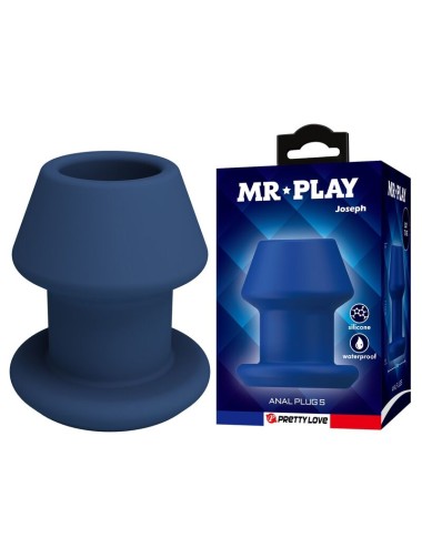 MR PLAY - JACK BLAUER SILIKON-HOLZ-ANALPLUG GRÖSSE S