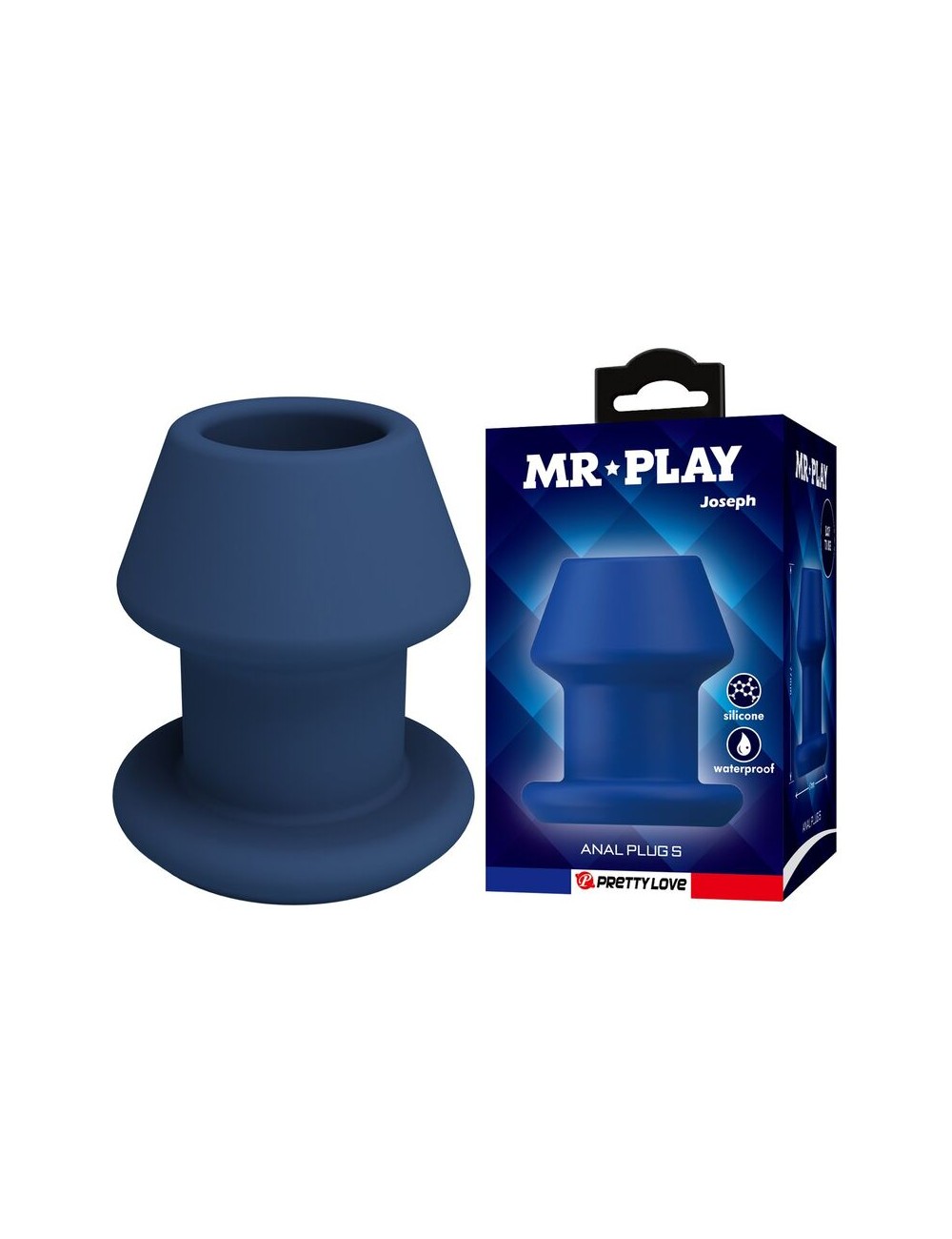 MR PLAY - JACK BLAUER SILIKON-HOLZ-ANALPLUG GRÖSSE S