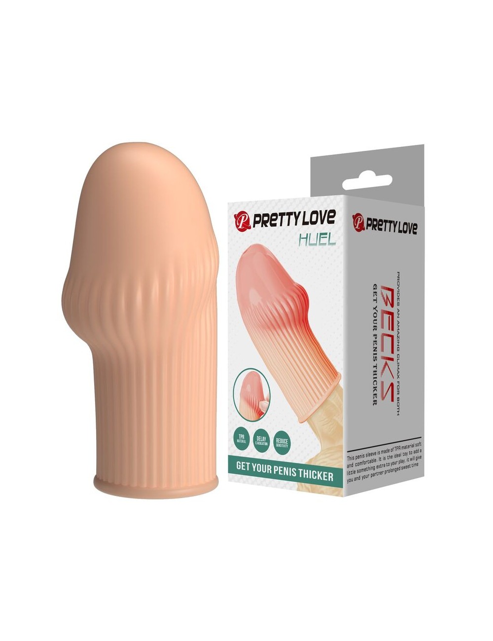 PRETTY LOVE – HUEL PENISSÄRMEL FÜR EINEN DICKEREN PENIS IN FLEISCHFARBE
