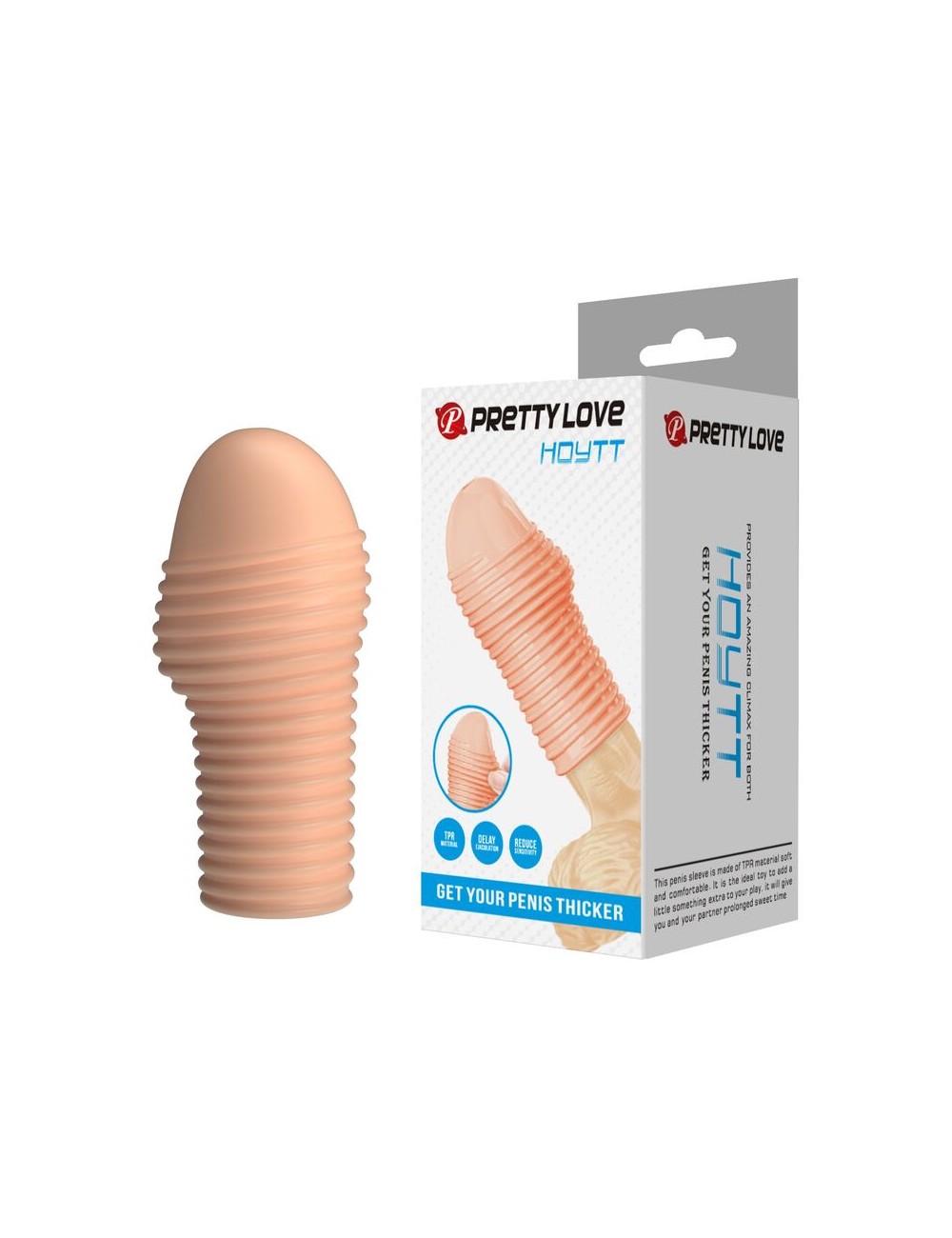 PRETTY LOVE – HEISSER PENISSÄRMEL FÜR EINEN DICKEREN PENIS IN NATÜRLICHER FARBE