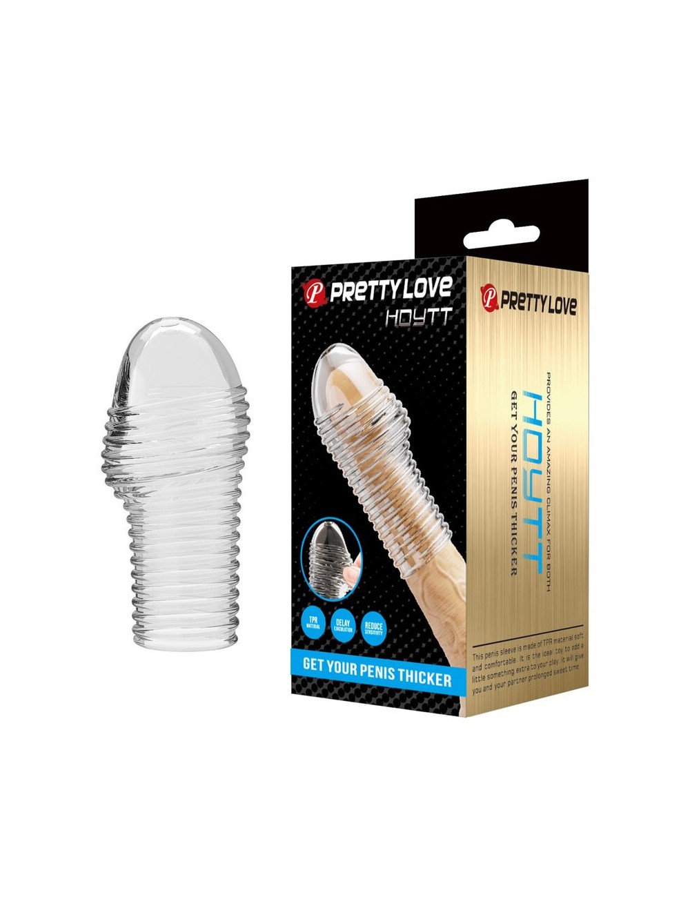 PRETTY LOVE – HEISSER PENISSÄRMEL FÜR EINEN DICKEREN PENIS (TRANSPARENT)