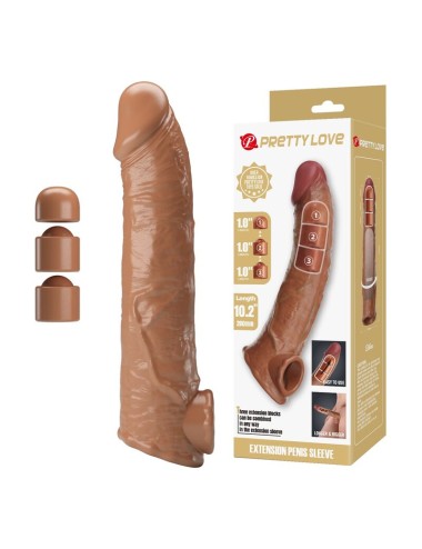 PRETTY LOVE - VERSTELLBARE PENISVERLÄNGERUNGSHÜLLE 26 CM Ø 4 CM NATUR