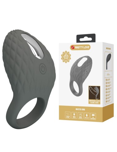 PRETTY LOVE – WIEDERAUFLADBARER, STRUKTURIERTER VIBRATIONSRING MIT STIMULATOR