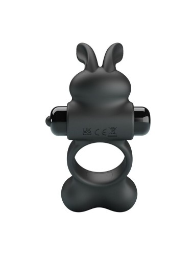 PRETTY LOVE – VIBRIERENDER PENISRING MIT HASE-STIMULATOR, 10 FUNKTIONEN, SCHWARZ
