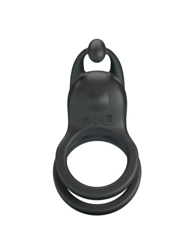 PRETTY LOVE – GOODWIN WIEDERAUFLADBARER DOPPELVIBRIERENDER PENNISRING, SCHWARZ