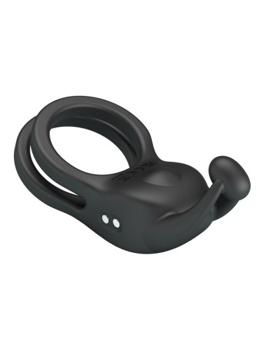 PRETTY LOVE – GOODWIN WIEDERAUFLADBARER DOPPELVIBRIERENDER PENNISRING, SCHWARZ