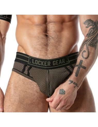 LOCKER GEAR - SPORT MESH JOCK BRIEF KHAKI XL