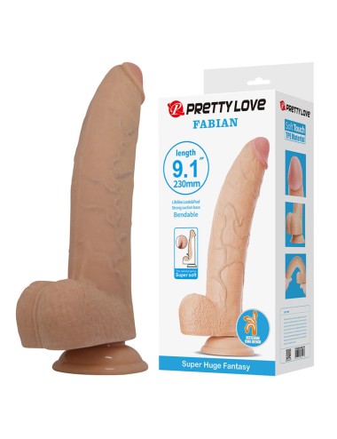 PRETTY LOVE - FABIAN FLEXIBLER DILDO MIT SAUGKAPSEL FLEISCH