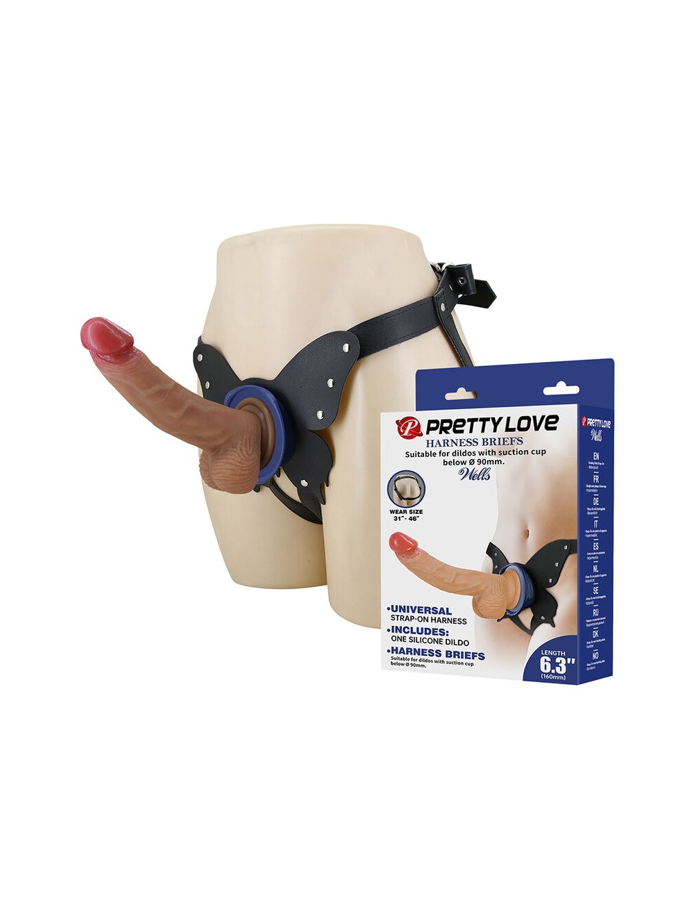 PRETTY LOVE - YETI STRAP-ON HARNESS MIT SAUGDILDO FLESH