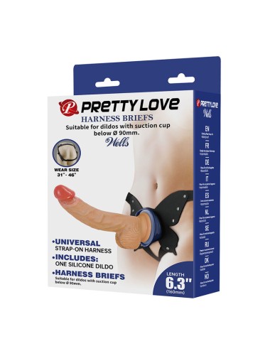 PRETTY LOVE - YETI STRAP-ON HARNESS MIT SAUGDILDO FLESH