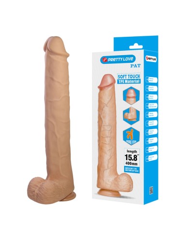 PRETTY LOVE - PAT FLEXIBLER REALISTISCHER DILDO MIT SAUGNAPF 40 CM -Ø- 6 CM