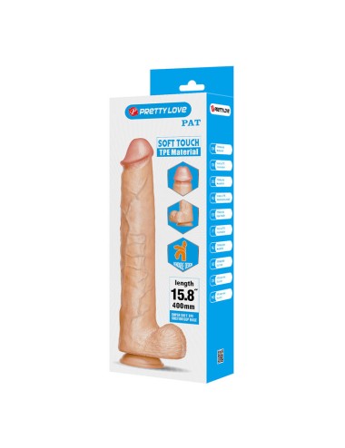 PRETTY LOVE - PAT FLEXIBLER REALISTISCHER DILDO MIT SAUGNAPF 40 CM -Ø- 6 CM