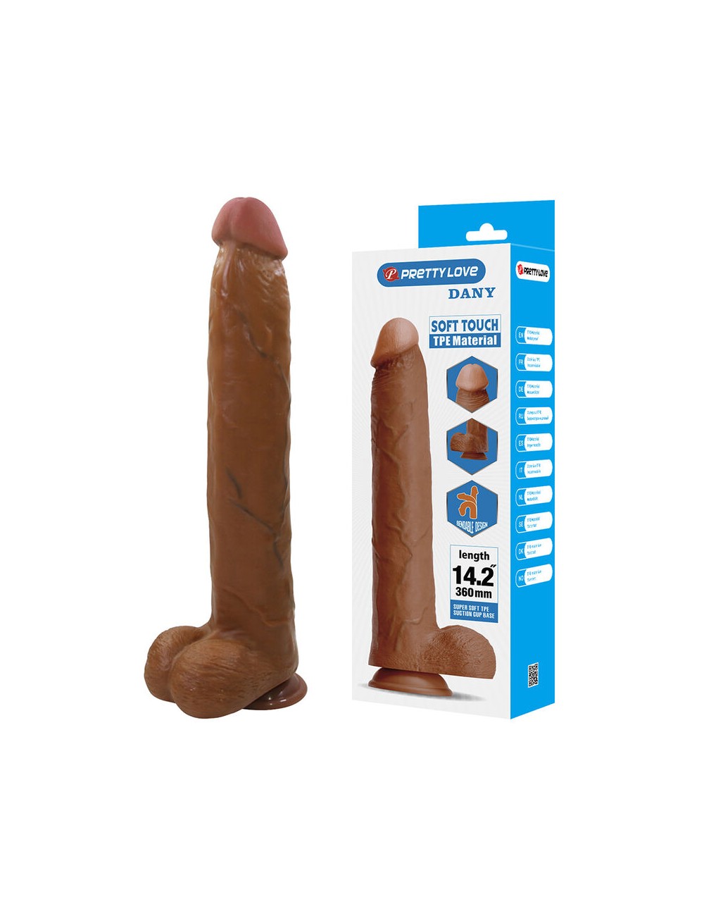 PRETTY LOVE - DANY REALISTISCHER FLEXIBLER DILDO MIT SAUGNAPF 36 CM -Ø- 5