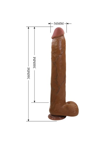 PRETTY LOVE - DANY REALISTISCHER FLEXIBLER DILDO MIT SAUGNAPF 36 CM -Ø- 5,6 CM BRAUN