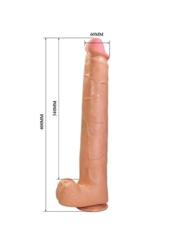 PRETTY LOVE - RAEL FLEXIBLER REALISTISCHER DILDO MIT SAUGNAPF 40 CM -Ø- 6 CM BRAUN
