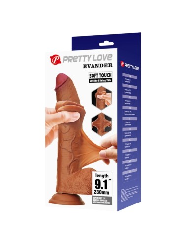 PRETTY LOVE - EVANDER FLEXIBLER REALISTISCHER DILDO MIT SAUGNAPF 23 CM -Ø- 4.9 CM