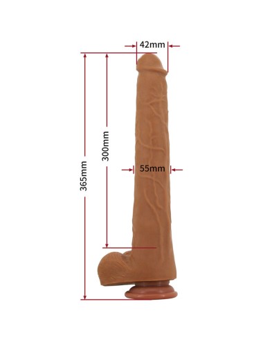PRETTY LOVE - VIGGO REALISTISCHER, WEICHES HAUTGLEITENDER DILDO, 36,5 CM, BRAUN