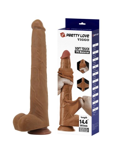 PRETTY LOVE - VIGGO REALISTISCHER, WEICHES HAUTGLEITENDER DILDO, 36,5 CM, BRAUN