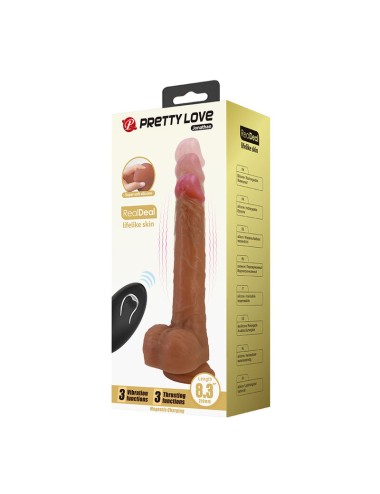 PRETTY LOVE - JONATHAN REALISTISCHER STOSSVIBRATOR MIT FERNBEDIENUNG, BRAUN
