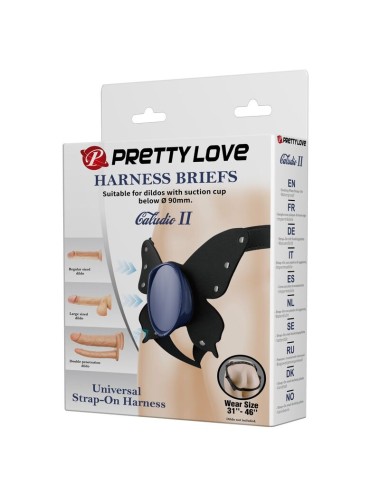 PRETTY LOVE - UNIVERSAL STRAP-ON HARNESS BRIEFS SCHWARZ UND BLAU